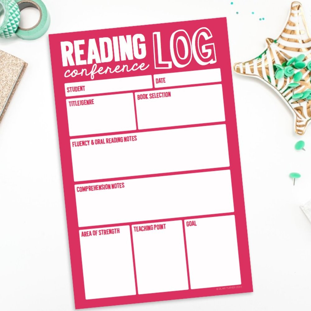 *4/$20* READING CONFERENCE LOG NOTEPADS Set of 2